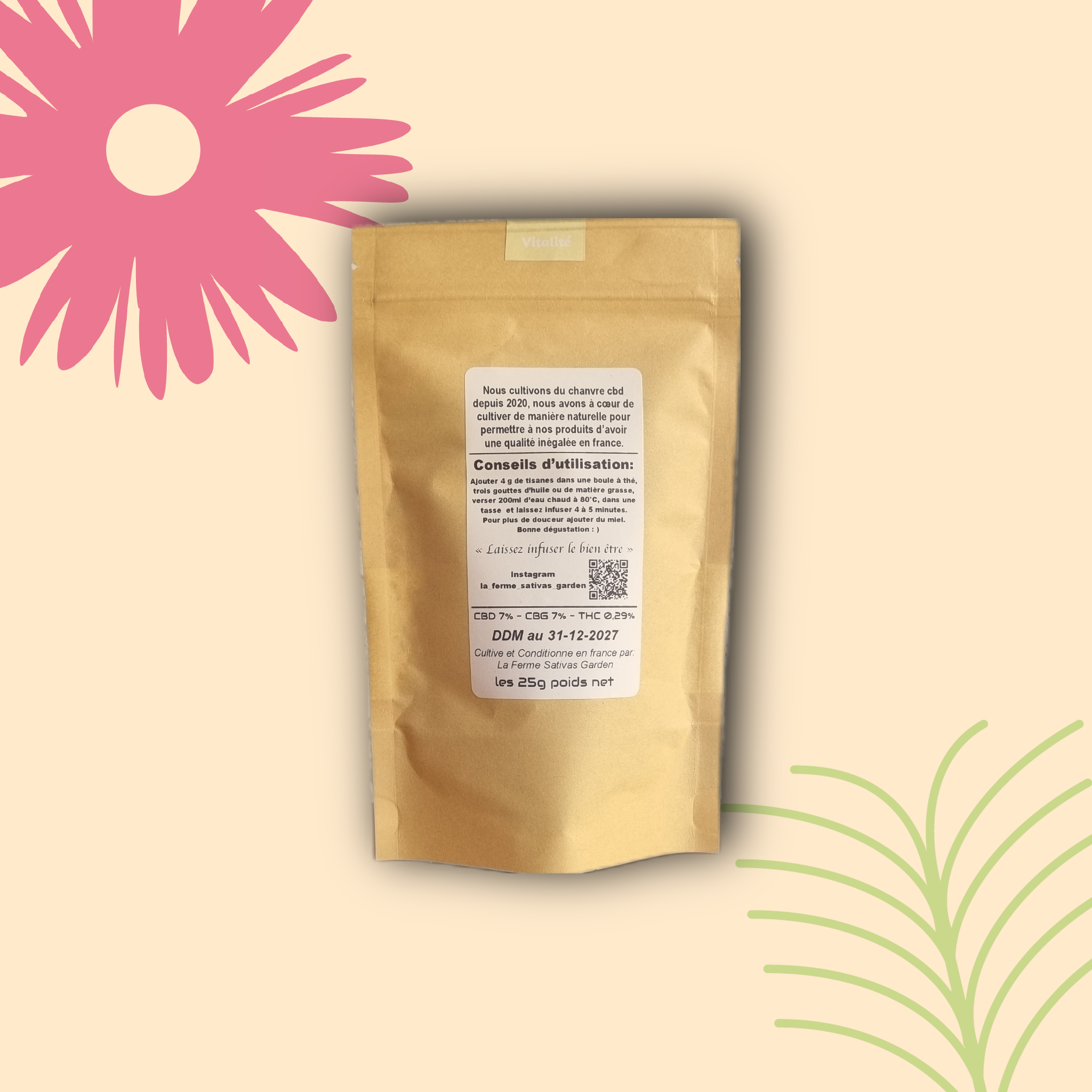 Tisane CBD - Vitalité (25g) – Image 2